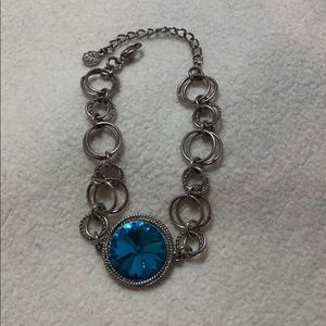 Statement making blue cubic zirconia bracelet
